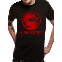 mortal kombat distressed logo unisex small t shirt black