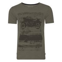 Motlybike Distressed T-Shirt In Raven Grey - Dissident