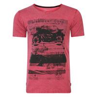 Motlybike Distressed T-Shirt In Bonded Pink - Dissident