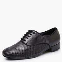 modern mens dance shoes heels breathable leather low heel black