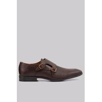 Moss London Fints Chocolate Double Monk Shoes