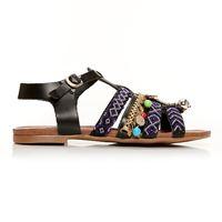 Moda in Pelle Narlah Black Flat Casual Sandals