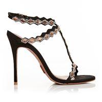 Moda in Pelle Santona Black Very High Occasion Sandal