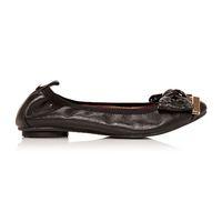 Moda in Pelle Felisa Black Flat Smart Shoes