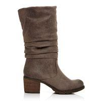 Moda in Pelle Granello Taupe Medium Casual Long Boots