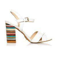 Moda in Pelle Mine White High Smart Sandals