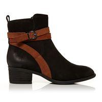 Moda in Pelle Ambrosian Black-Tan Medium Casual Short Boots