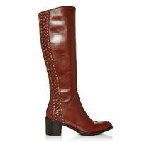 moda in pelle simona tan medium smart long boots