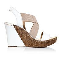 Moda in Pelle Pecha Taupe-White High Casual Sandals