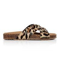 Moda in Pelle Naiomi Leopard Flat Casual Sandals