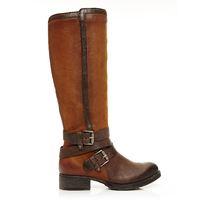 Moda in Pelle Grenna Tan Low Casual Long Boots