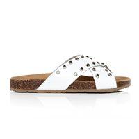 Moda in Pelle Naiomi White Flat Casual Sandals