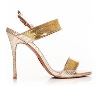 Moda in Pelle Sicilla Gold Very High Occasion Sandal