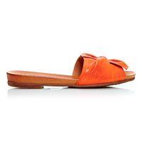 Moda in Pelle Nariz Orange Flat Casual Sandals