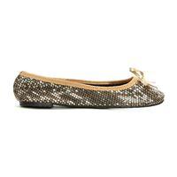 Moda in Pelle Pocket Ballerina Gold Flat Casual Shoes