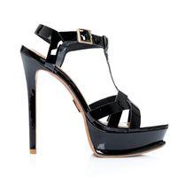 Moda in Pelle Serafina Black Very High Smart Sandals