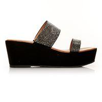 Moda in Pelle Wendo Black Low Smart Sandals