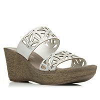 Moda in Pelle Plum White Wedged Day Sandals