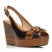 Moda in Pelle Palomina Black Wedged Day Sandals