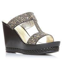 moda in pelle pendulum black wedged day sandals