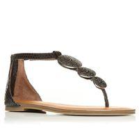 Moda in Pelle Nicton Black Flat Day Sandals