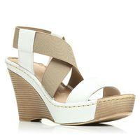 Moda in Pelle Pasa White Wedged Day Sandals