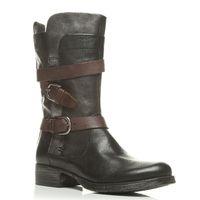 Moda in Pelle Davinci Black Casual Mid Calf Boots