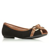 Moda in Pelle Franchesca Black Flat Day Shoes