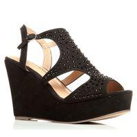 moda in pelle parades black wedged day sandals