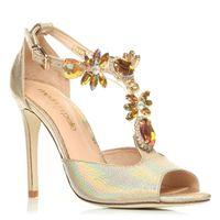 Moda in Pelle Luxer Gold Heeled Glitz/Glam Sandals