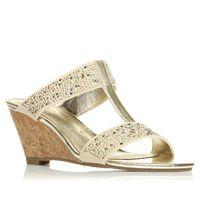 Moda in Pelle Waynes Gold Wedged Day Sandals