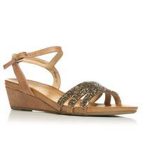 moda in pelle waida tan wedged day sandals