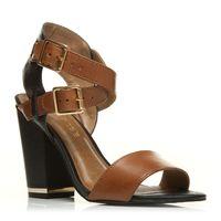 Moda in Pelle Mention Tan Heeled Day Sandals