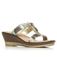 Moda in Pelle Pila Gold Wedged Day Sandals