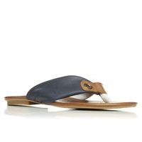 Moda in Pelle Notice White And Navy Mix Upper Flat Day Sandals