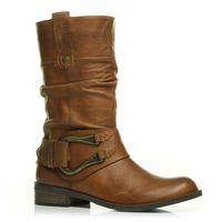 moda in pelle denzy tan casual mid calf boots