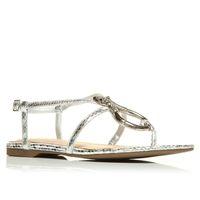 Moda in Pelle Tiziana Silver Flat Day Sandals