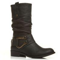 Moda in Pelle Denzy Black Casual Mid Calf Boots