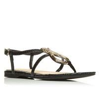 Moda in Pelle Tiziana Black Flat Day Sandals