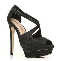 Moda in Pelle Snap Black Heeled Glitz/Glam Sandals