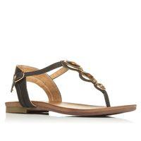 Moda in Pelle Neka Black Flat Day Sandals