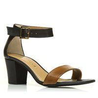 moda in pelle maubry tan heeled day sandals