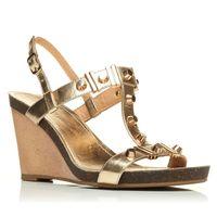 Moda in Pelle Panthea Gold Wedged Day Sandals