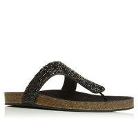 Moda in Pelle Newquays Black Flat Day Sandals