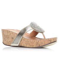 Moda in Pelle Palmela Gold Wedged Day Sandals