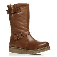 moda in pelle elsy tan casual mid calf boots