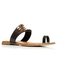 Moda in Pelle Nimie Black Flat Day Sandals