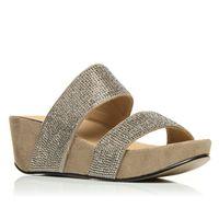 moda in pelle plucky taupe wedged day sandals