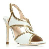 Moda in Pelle Rowan White Heeled Glitz/Glam Sandals