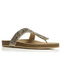 Moda in Pelle Newquays Gold Flat Day Sandals